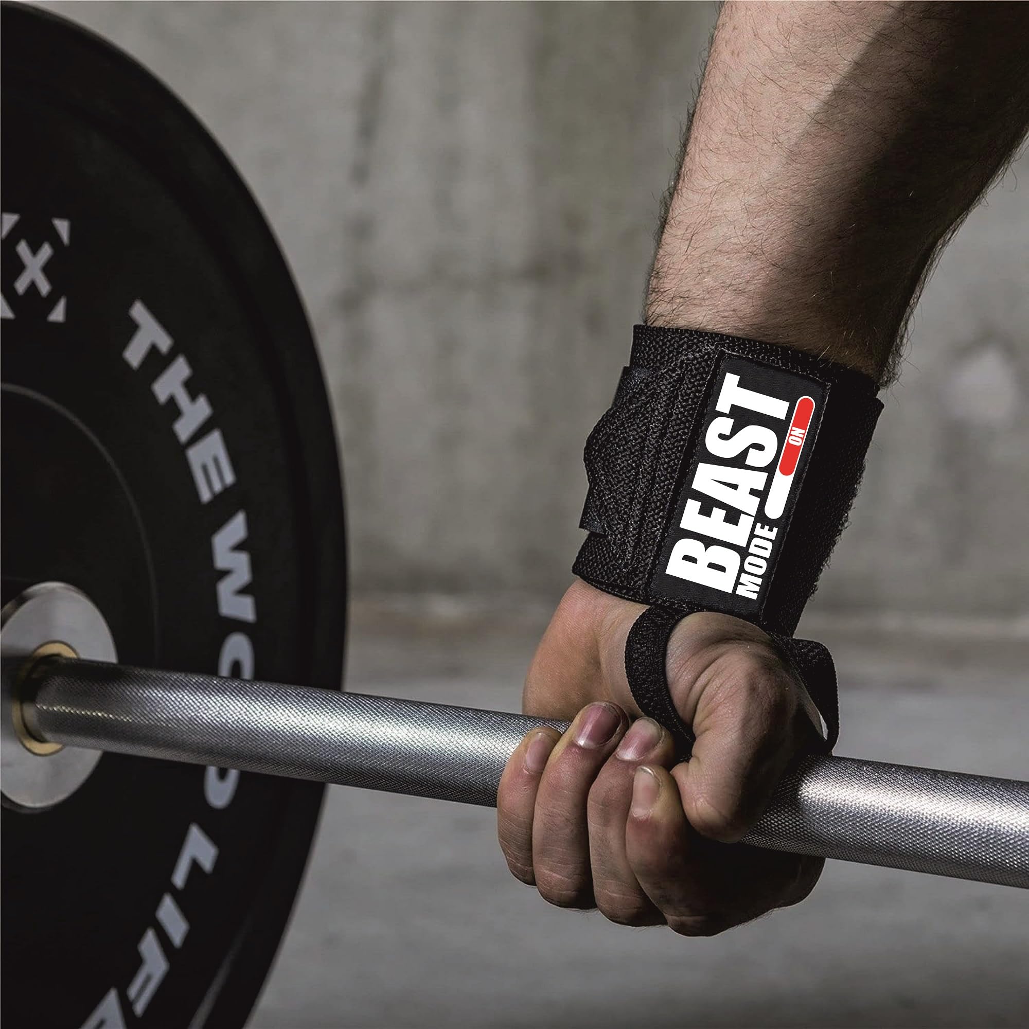 STEIGEN FITNESS Beast Mode Exercise Wrist Bands (Competition Grade) 22" Wrist Supporter for Gym, Gym Gloves, Wrist Band for Men Gym, Hand Grip (Black) 3