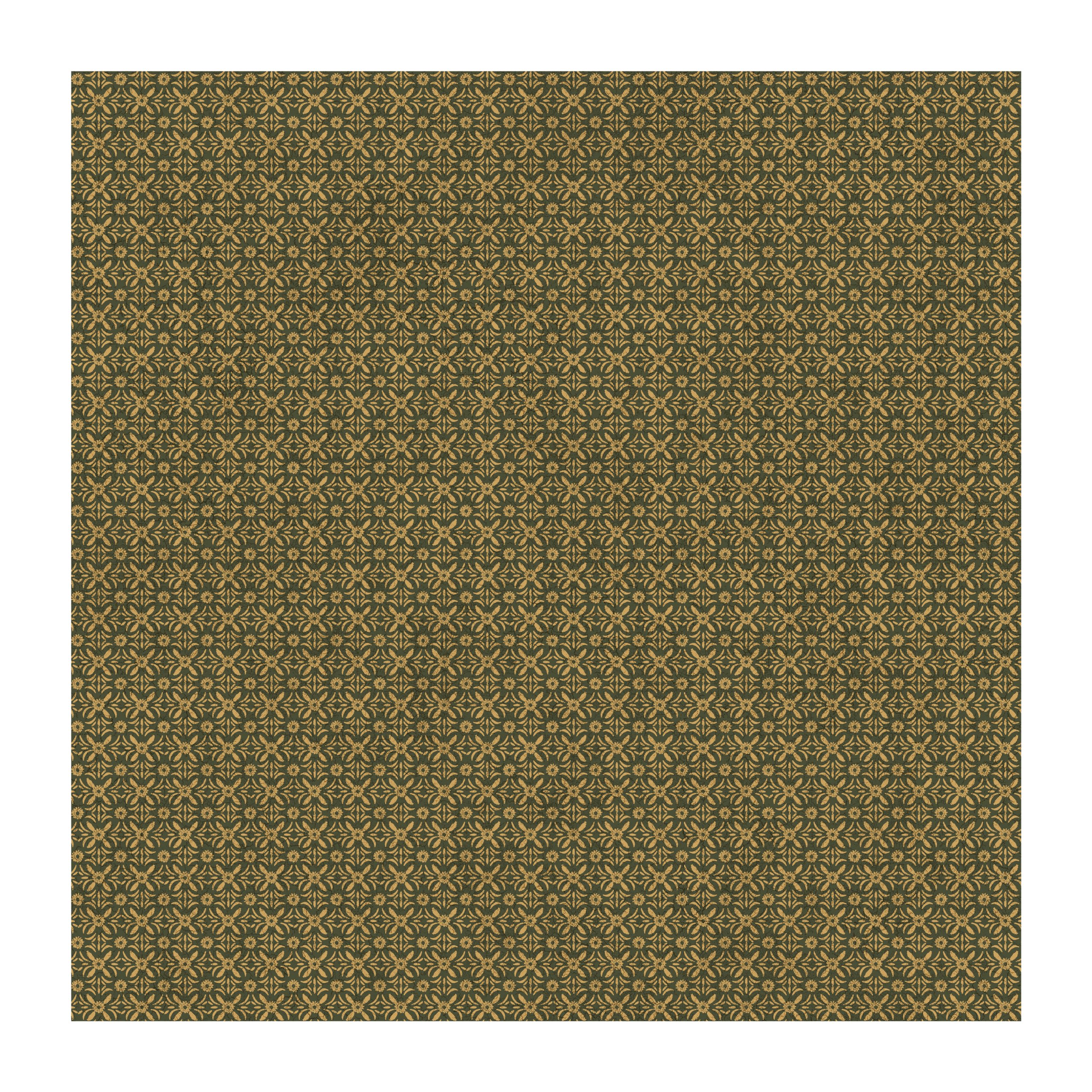 Papier peint pochoir vert et moutarde York CN1229 pour décoration murale
