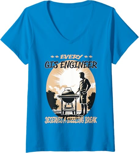 Miniatura 9 de GIS Engineer Funny BBQ Chef or Grill Fun V-Neck T-Shirt