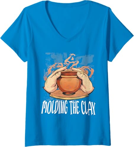 Miniatura 6 de Womens Molding The Clay | Pottery Ceramics Artiste V-Neck T-Shirt Black,Navy Blue,Dark Heather Grey,Heather Grey,Sapphire Blue,Pink