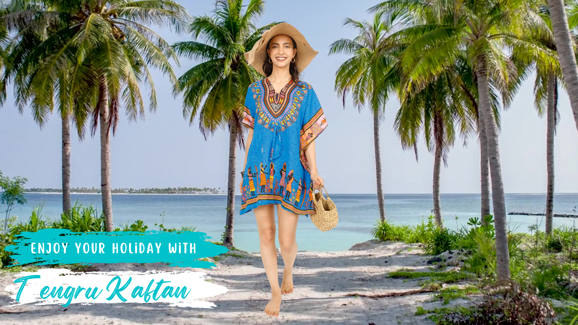 Tengru Short Kaftan Beach Cover ups Dresses for Women Ladies