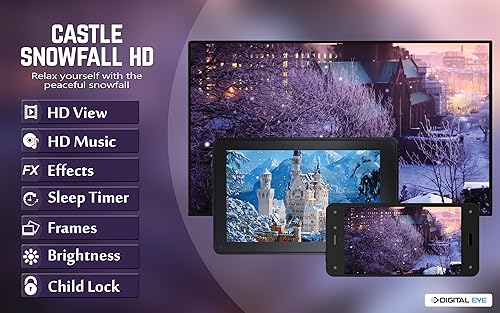 queda de neve do castelo grátis HD - aprecie a bela paisagem na sua TV HDR 4K, TV 8K e dispositivos