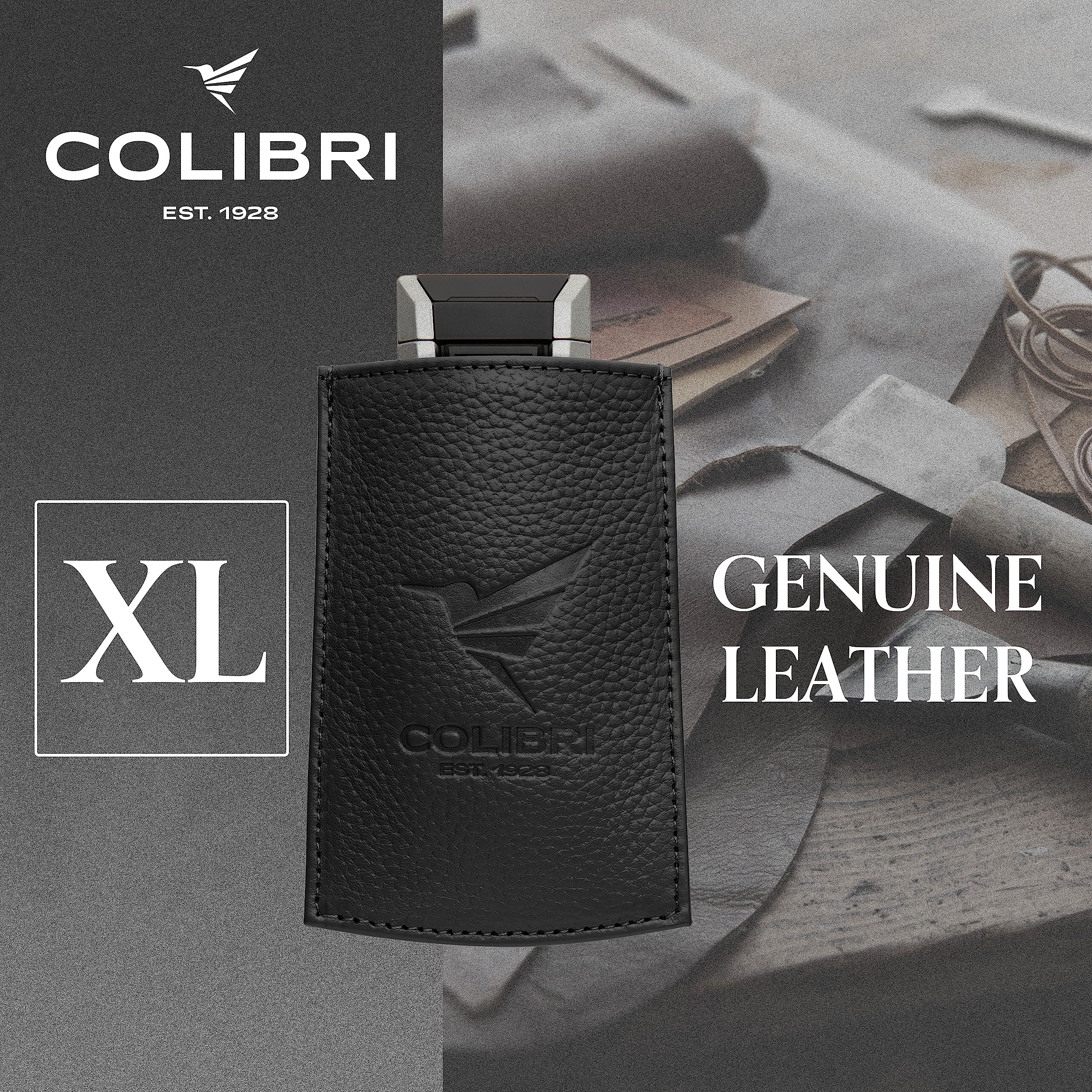 Colibri - Custodia in pelle per accendino o taglierino, misura L, colore: Rosso