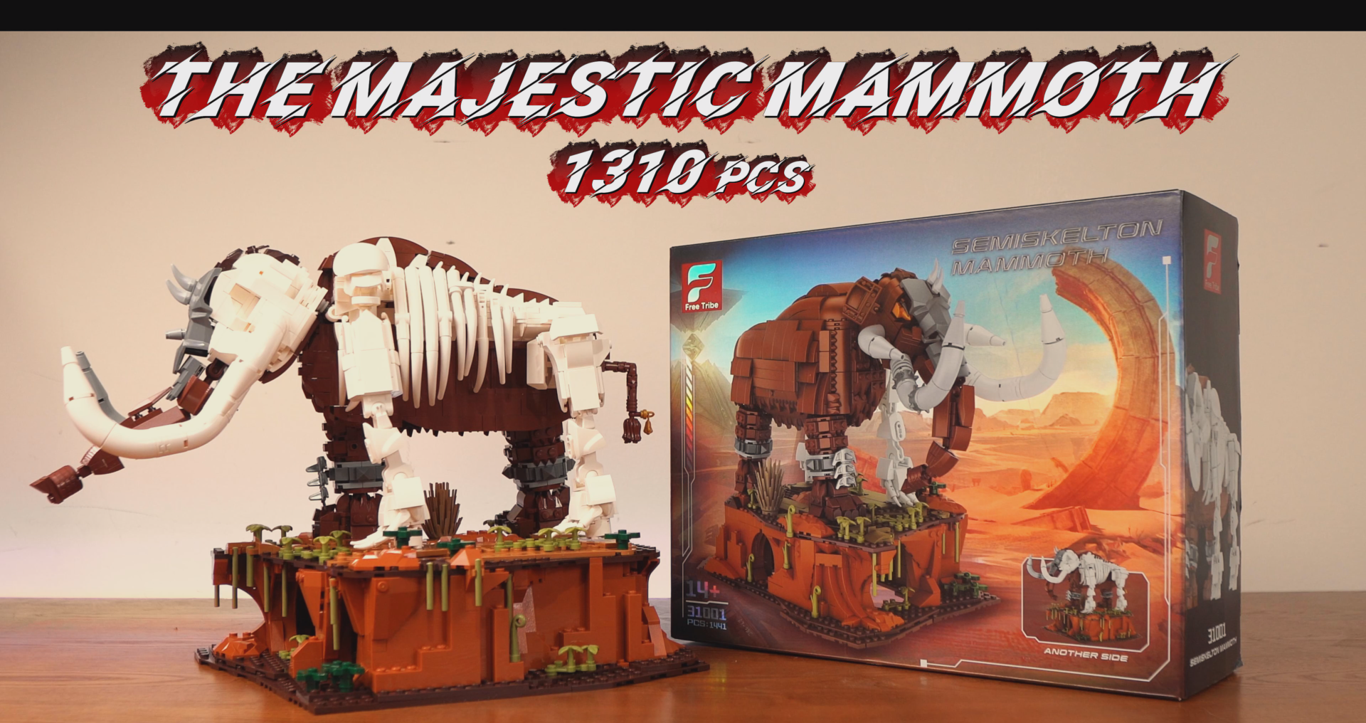 Amazon.com: Huge Mammoth Fossil Building Kit with Habitat Base