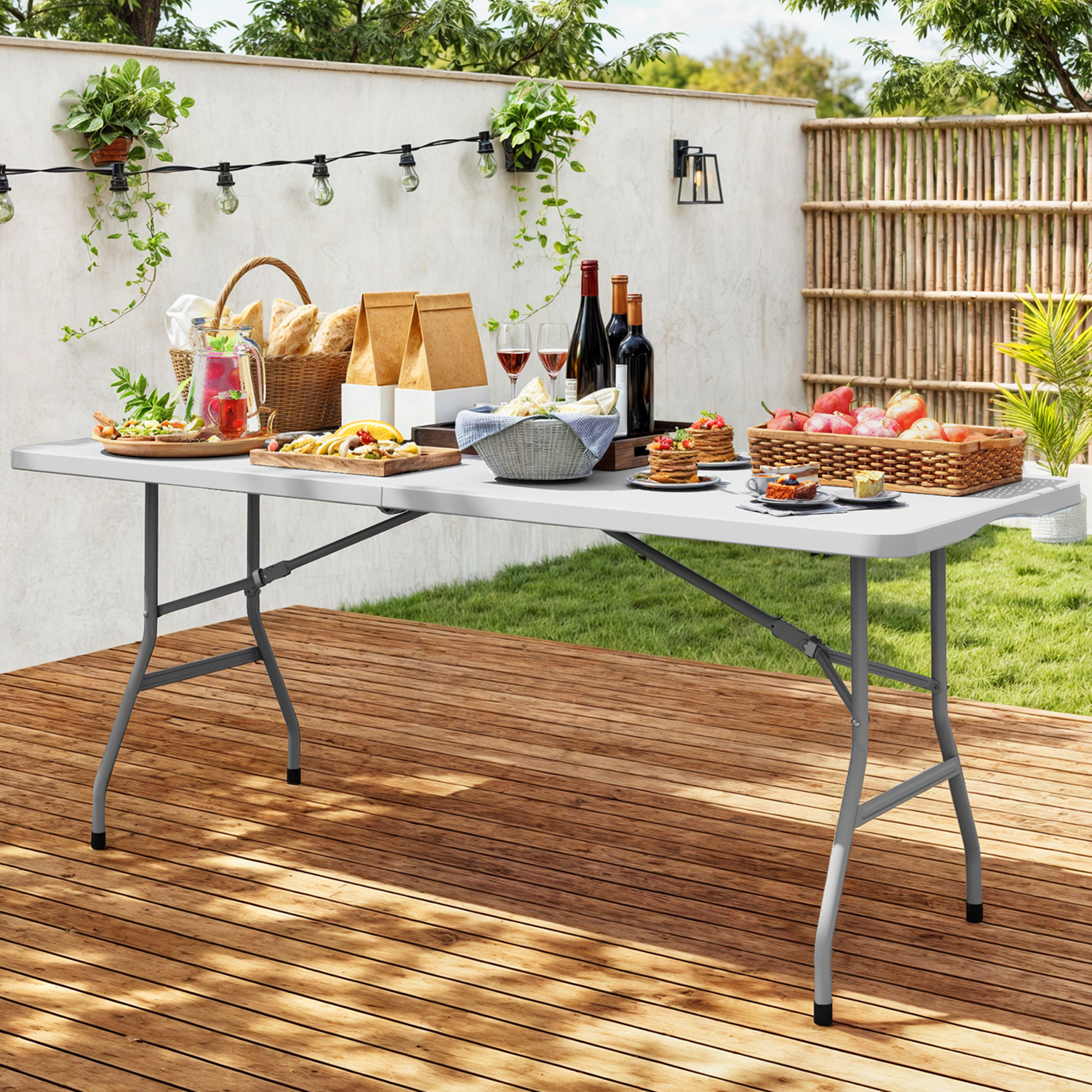 Amazon.com: DWVO 6FT Folding Table, Heavy Duty Folding Tables with