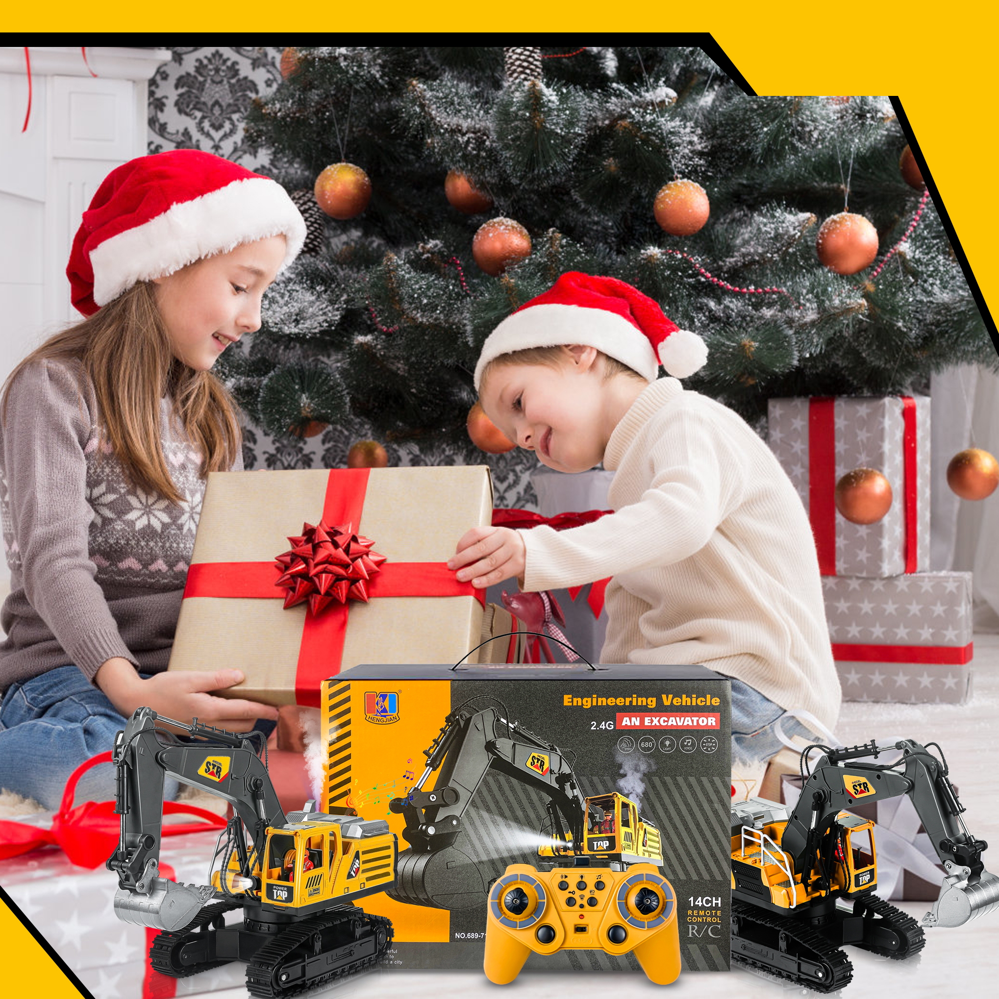 Amazon.com: FUYLE Remote Control Excavator Construction Toy, 14