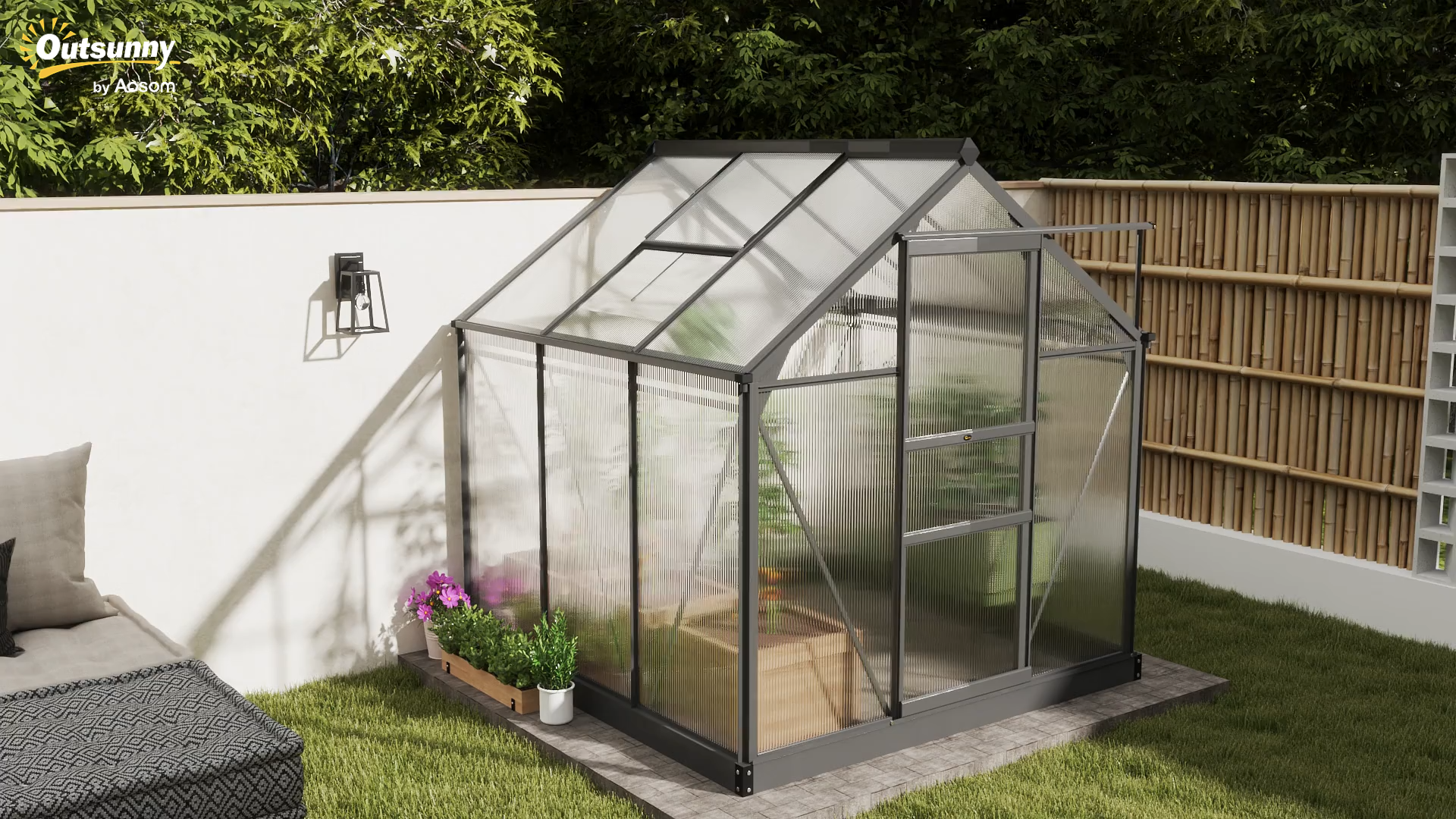 ガーデニングハウス Amazon.com : Outsunny 6' x 6' Greenhouse for Outdoors