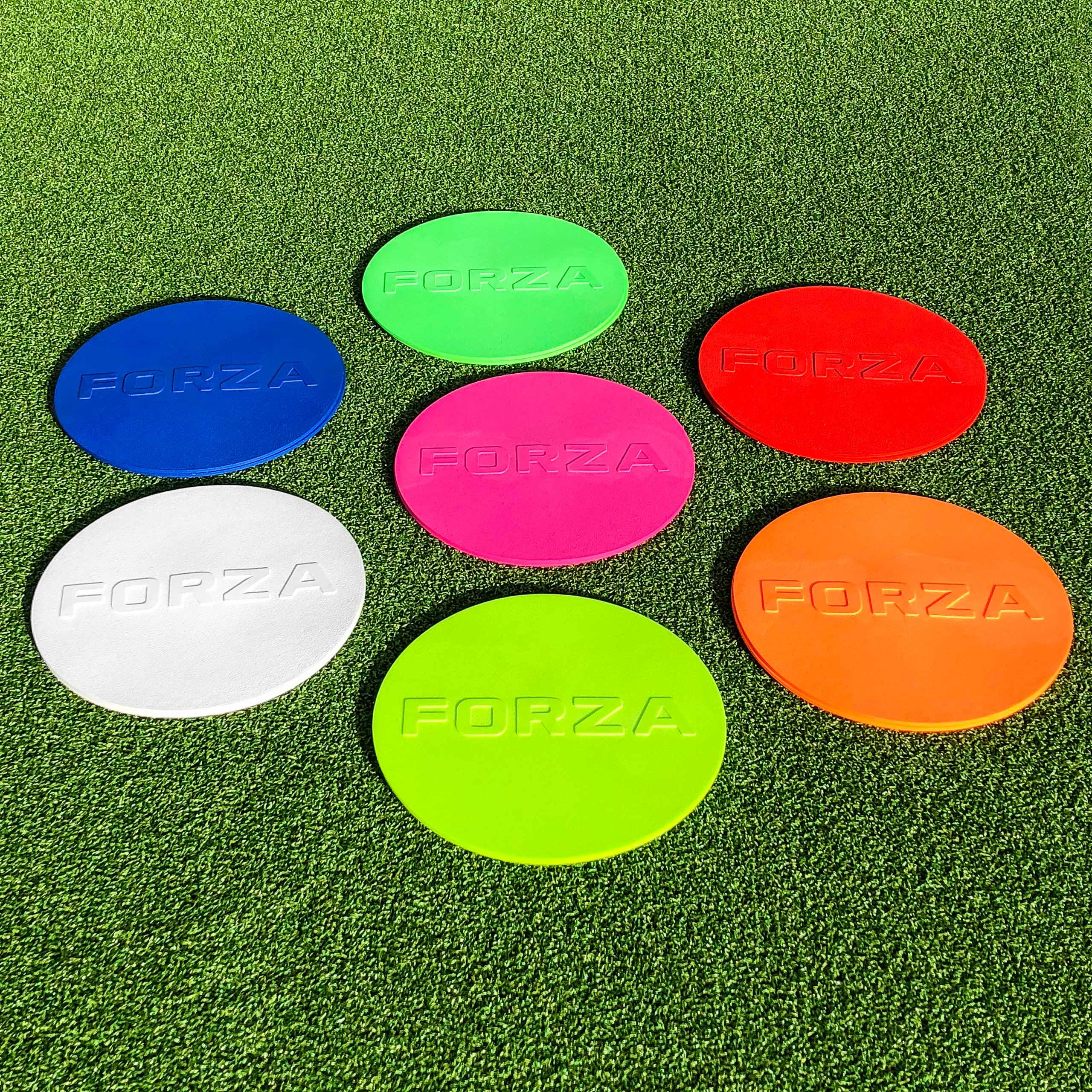 FORZA Lot De 20 Mini Marqueurs Disque Plat - Plots Entraînement Football Agilité Multicolores