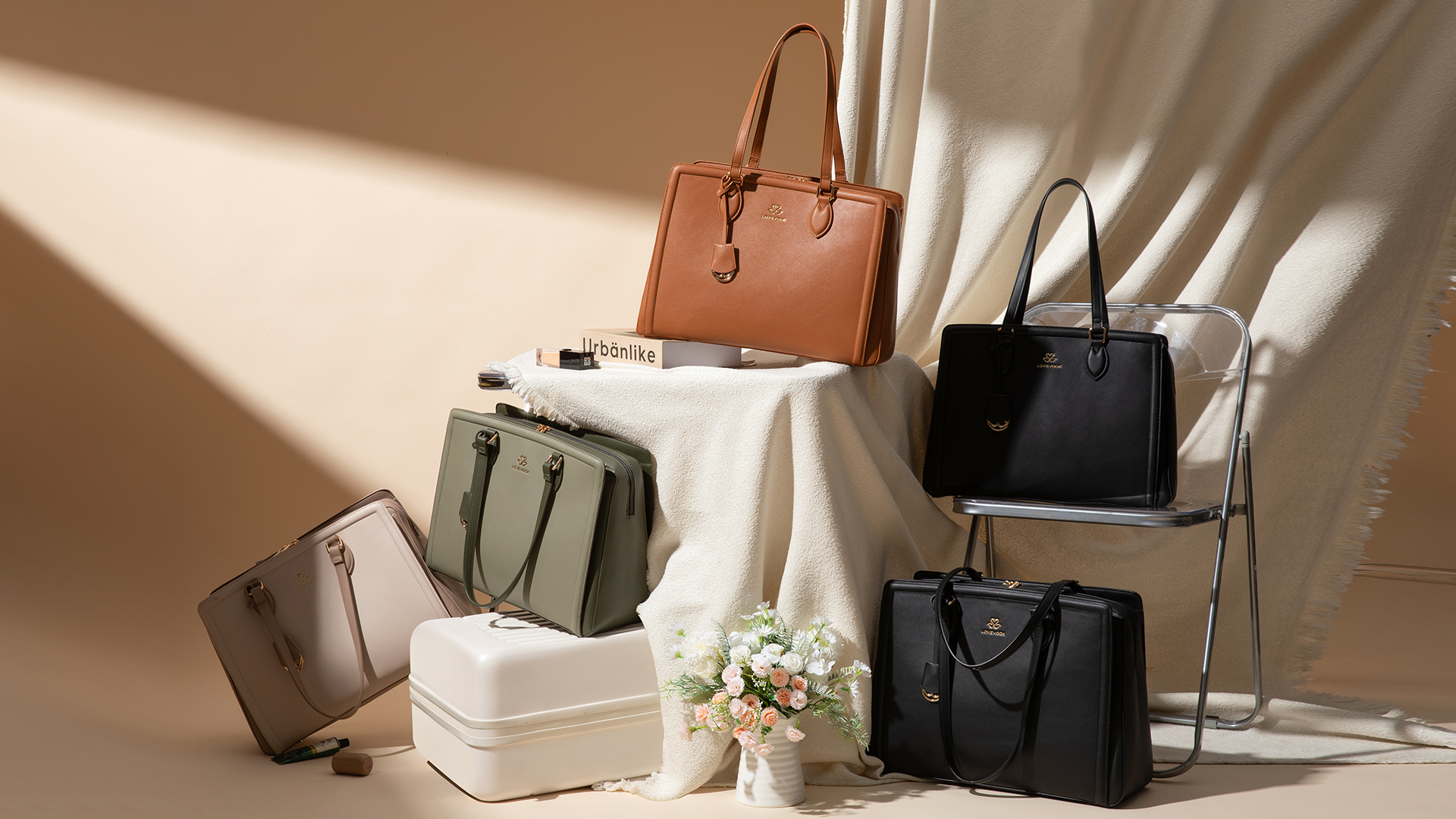 Bolso para laptop para mujer, gran capacidad y resistente al agua miniatura 7