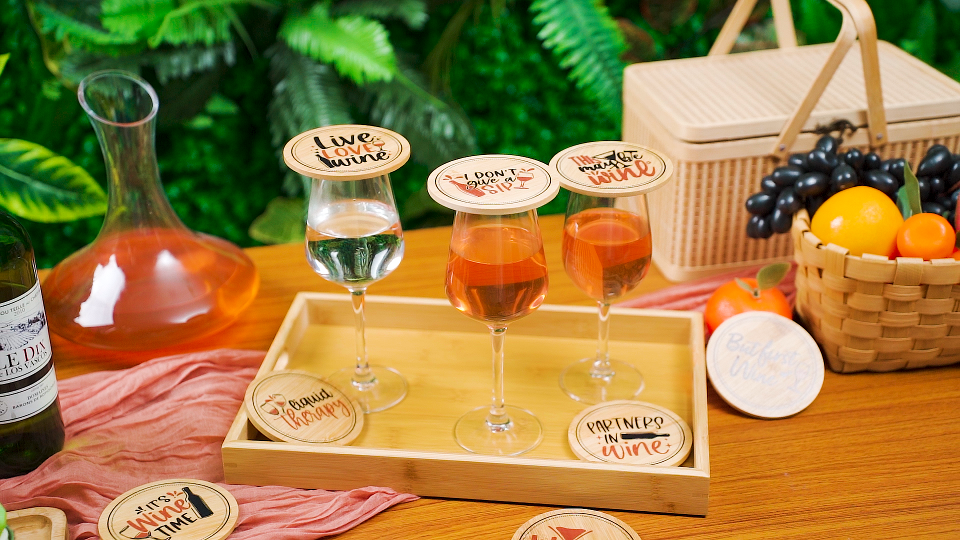 Amazon.com | Tessco for you 8 Pcs Wine Glass Covers Funny Wood Charcuterie  Drinking Glass Covers to Keep Bugs out Bamboo Water Toppers Keeps Debris  out for Outdoor Party Wine Housewarming Gifts (