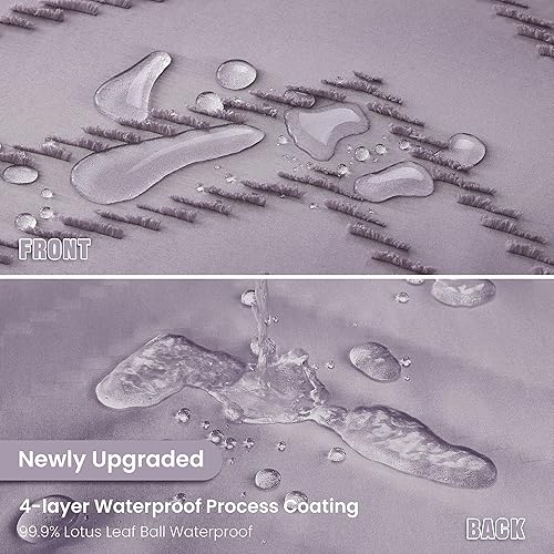 Miniatura 5 de Cortina de ducha extra larga de tela tejida morada de 84 pulgadas, cortina de ducha con rayas cheurón copetudo, 72 x 84 pulgadas, moderna, elegante,