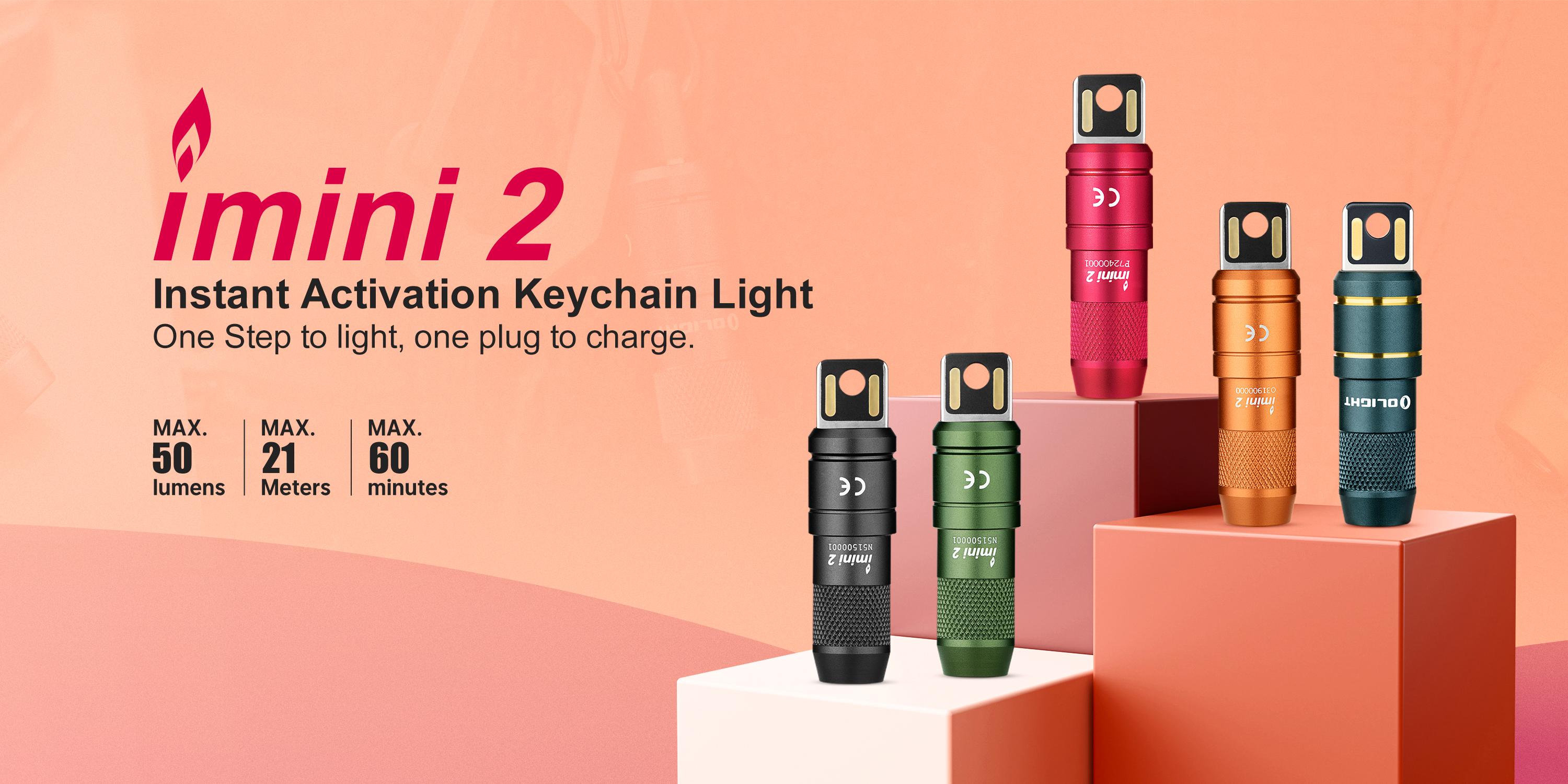 Image of OLIGHT IMINI 2 EDC Rechargeable Keychain Flashlight, 50 Lumens Compact and Portable Mini LED Keyring Lights with Built-in Battery Ideal for Everyday Carry and Emergencies (Midnight Blue)