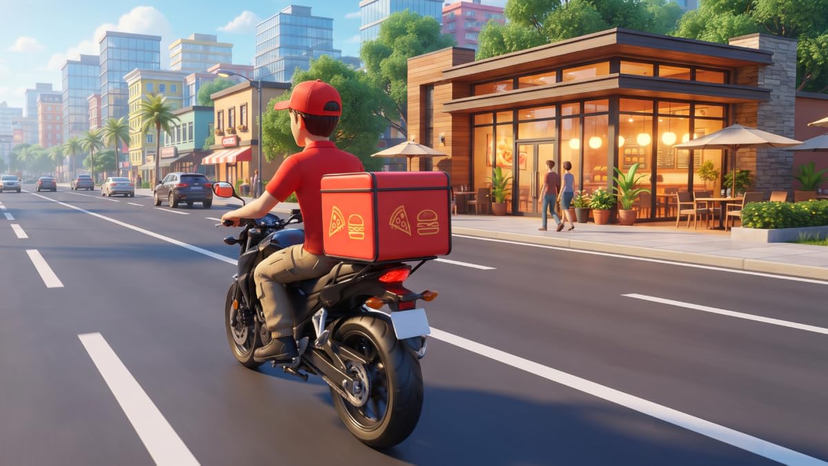 Motorcycle Food Delivery - Rider Simulator Game 3D — view 4
