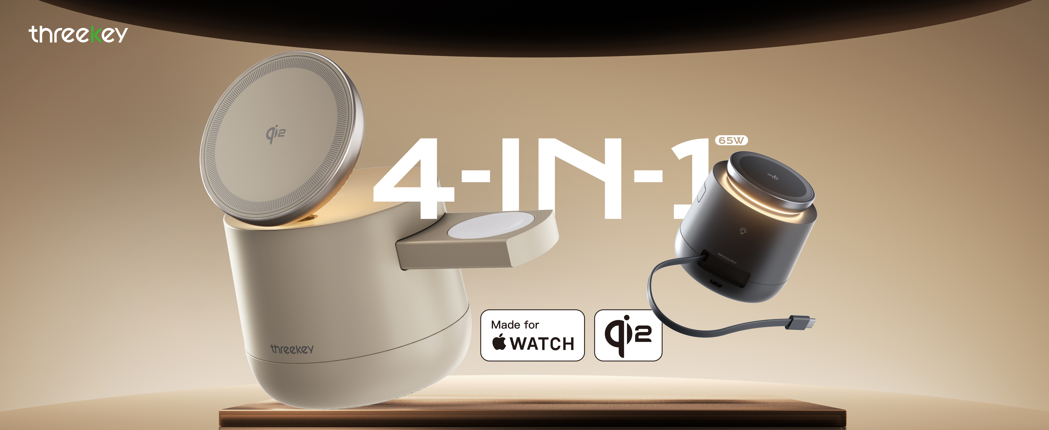 Amazon.co.jp: THREEKEY Qi2認証 ワイヤレス充電器 4in1 マグネット式