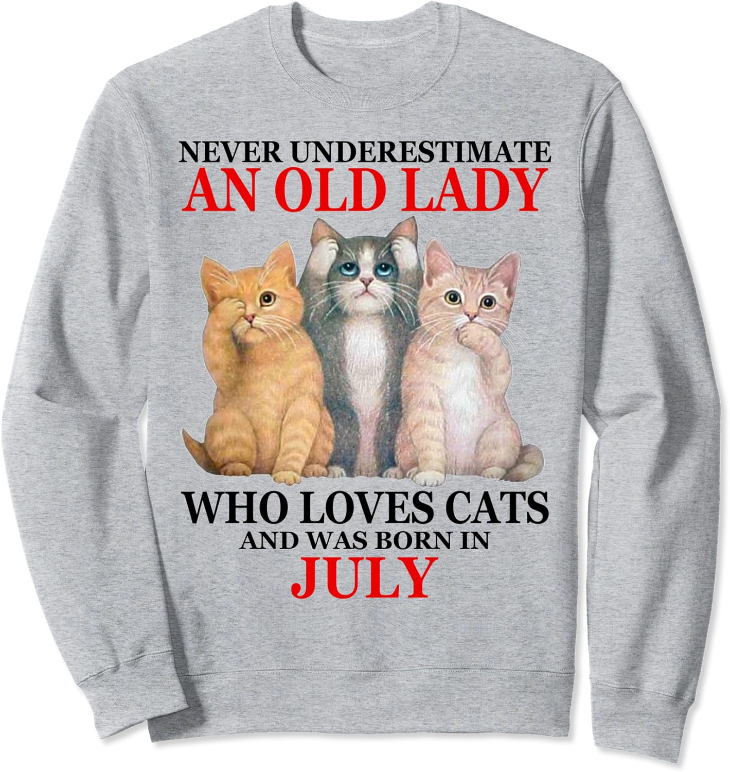 Old lady cat sweatshirt Clearance