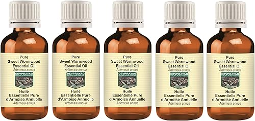 Miniatura 6 de Aceite esencial puro de ajenjo dulce (Artemisia annua) con cuentagotas de vidrio destilado al vapor 0.2 fl oz (0.16 oz)
