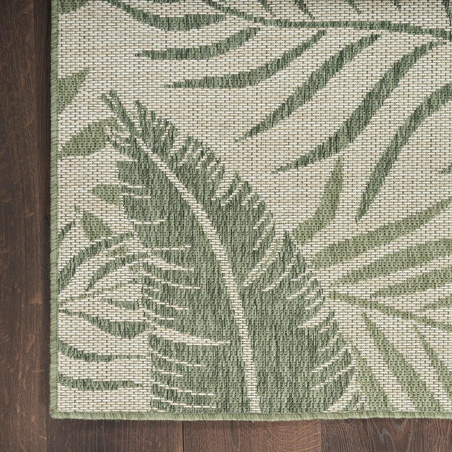 Nourison Home Garden Oasis Ivory Green 4' x 6' Area Rug - Easy Clean, Non Shedding, Bed Room, Living Room, Dining Room, Kitchen (4' x 6')