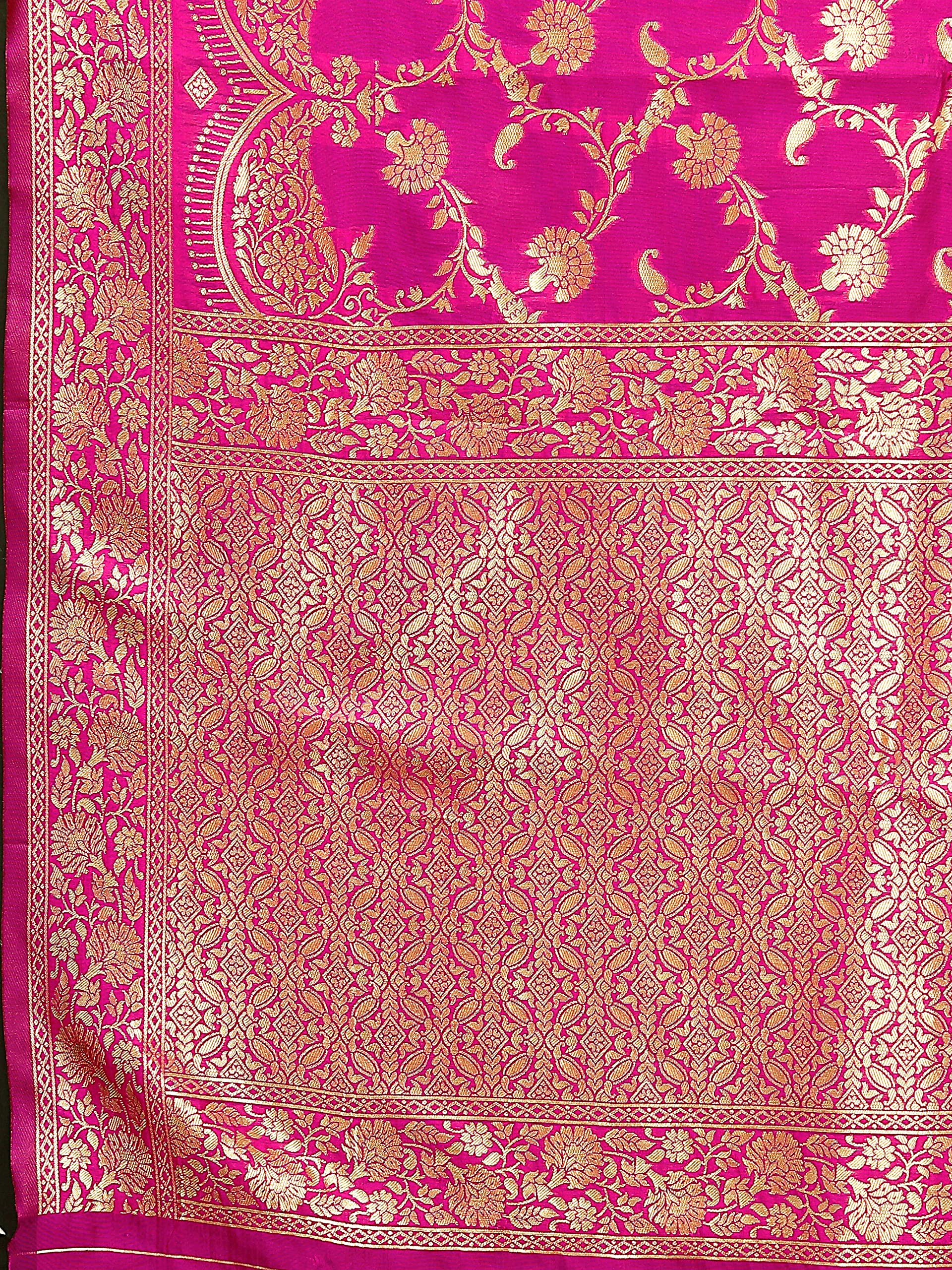 Sidhidata Kanjivaram Banarasi Sari en soie jacquard avec chemisier pour femme (taille unique)