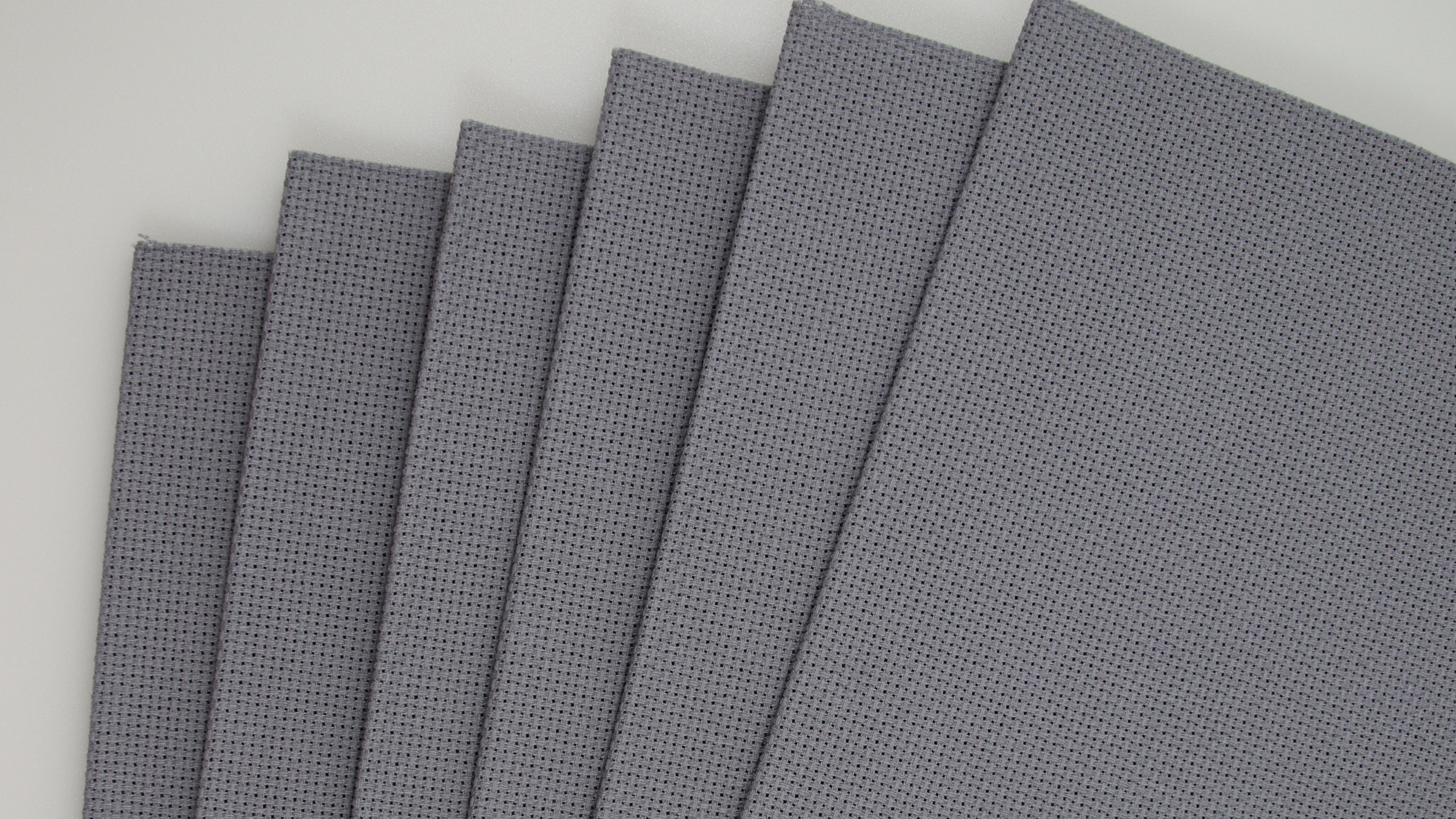 Image of KCS 4 /6 pc of 12 inch x 18 inch 18CT Counted Cotton Aida Cloth Cross Stitch Fabric (6 pc, Light Steel Grey)