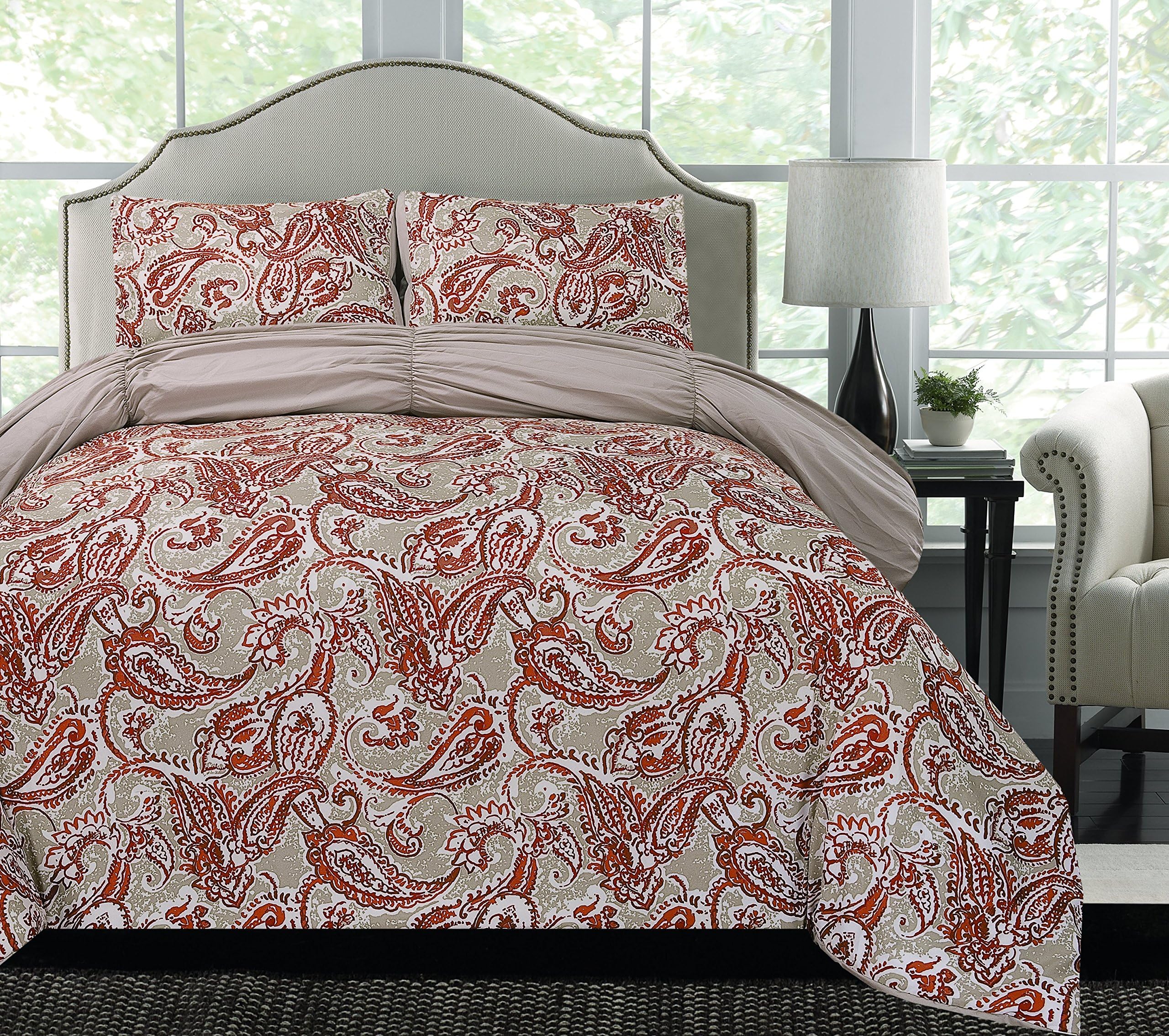 Thro by Marlo Lorenz Umber Multi Arizona Reversible Microfiber Comforter Set, King
