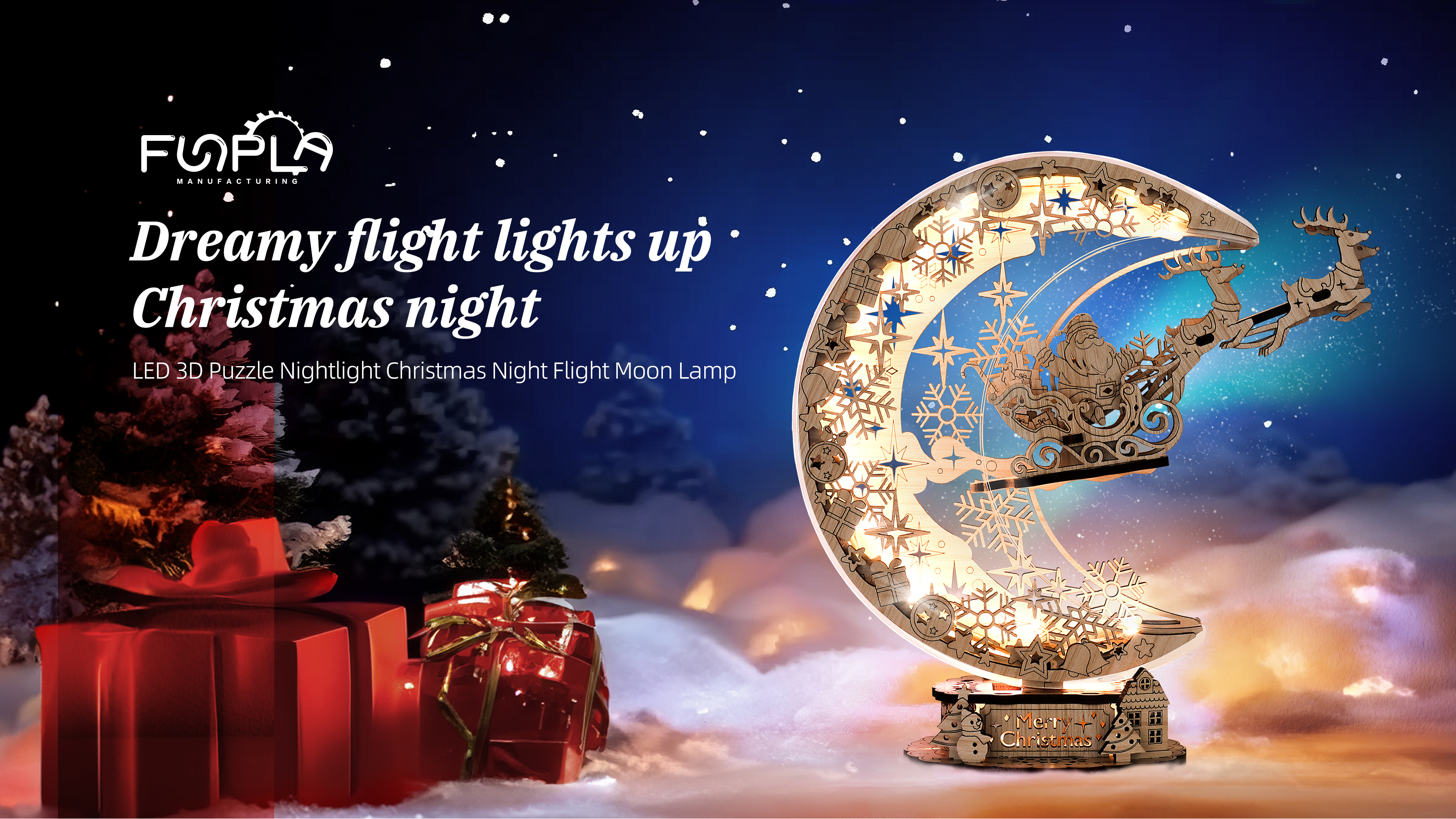 Amazon.com: FUNPOLA LED 3D Wooden Puzzle Christmas Night Flight