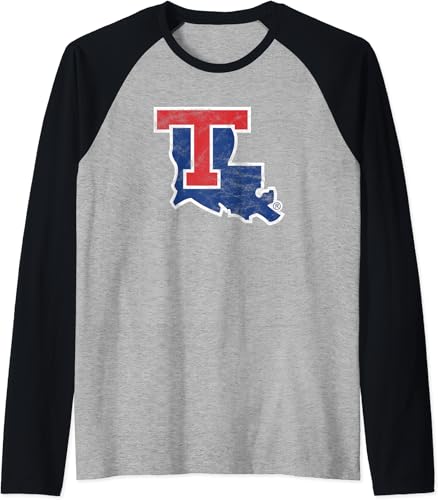 Louisiana Tech Bulldogs Distressed Primary Raglan Baseball Tee
