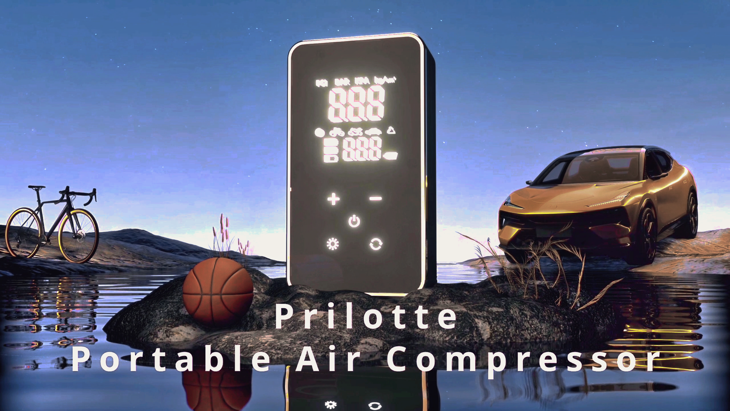 Portable Air Compressor For Car Tires - 18000mAh Cordless Tire Inflator, 150 PSI, With Touch Screen - View #10