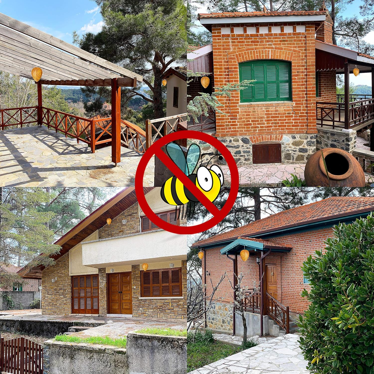 Wasp Nest Decoy - 2 Pack - Hanging Fake Wasp Nest