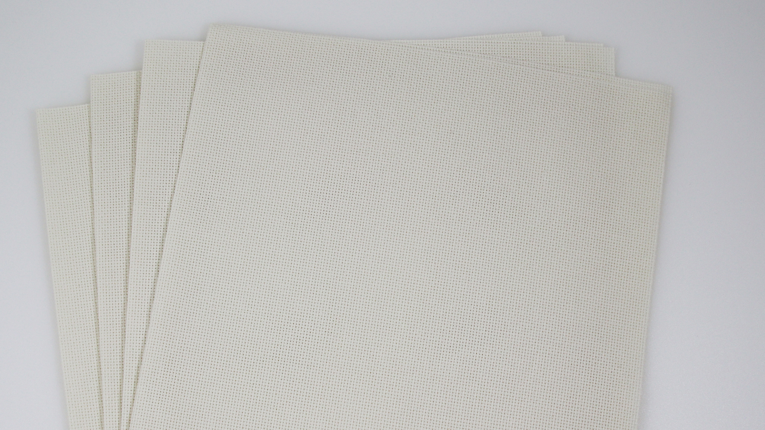 Image of KCS 4 /6 pc of 12 inch x 18 inch 18CT Counted Cotton Aida Cloth Cross Stitch Fabric (4 pc, Antique White)