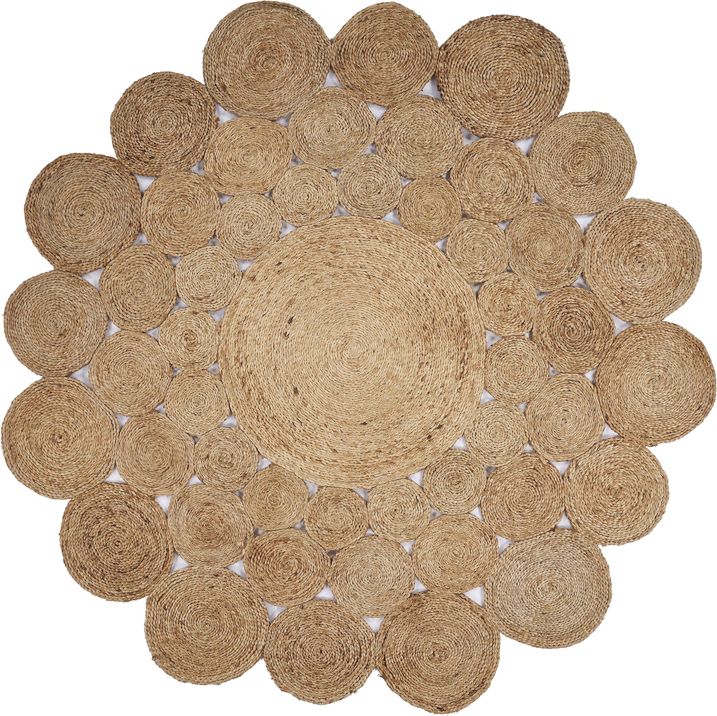 LR Resources Jute LR12030-NAT60RD Natural Round 6 ft Indoor Area Rug, 6'