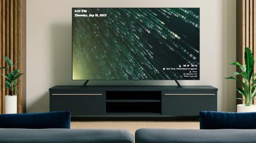 Matrix Code Rain avec musique d'ambiance - Glitch numérique en chute libre avec horloge et météo en direct – vue 9