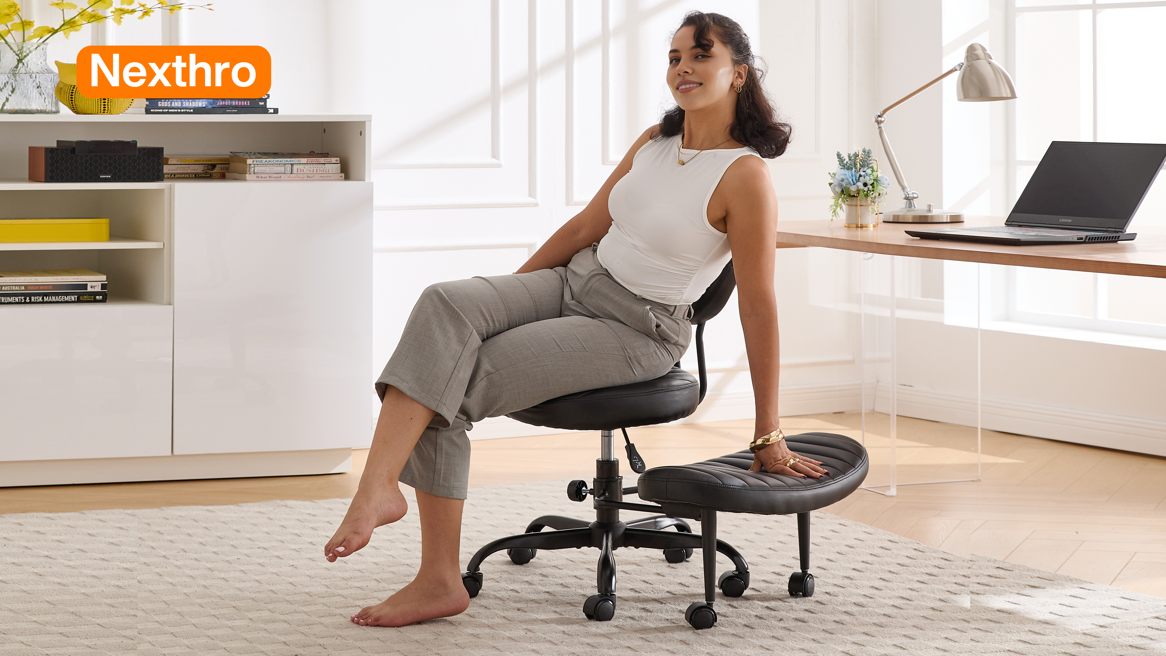 Amazon.com: Nexthro Ergonomic Cross Legged Chair, 360° Swivel