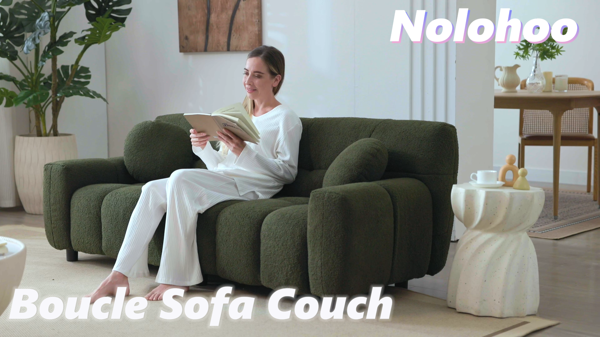 Amazon.com: Nolohoo Boucle Cloud Sofa Couch, Comfy Deep Seat