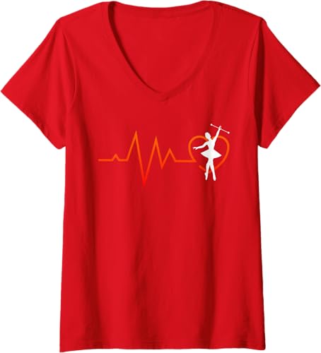 Miniatura 5 de Majorette Heartbeat Gymnastics Baton Twirling V-Neck T-Shirt