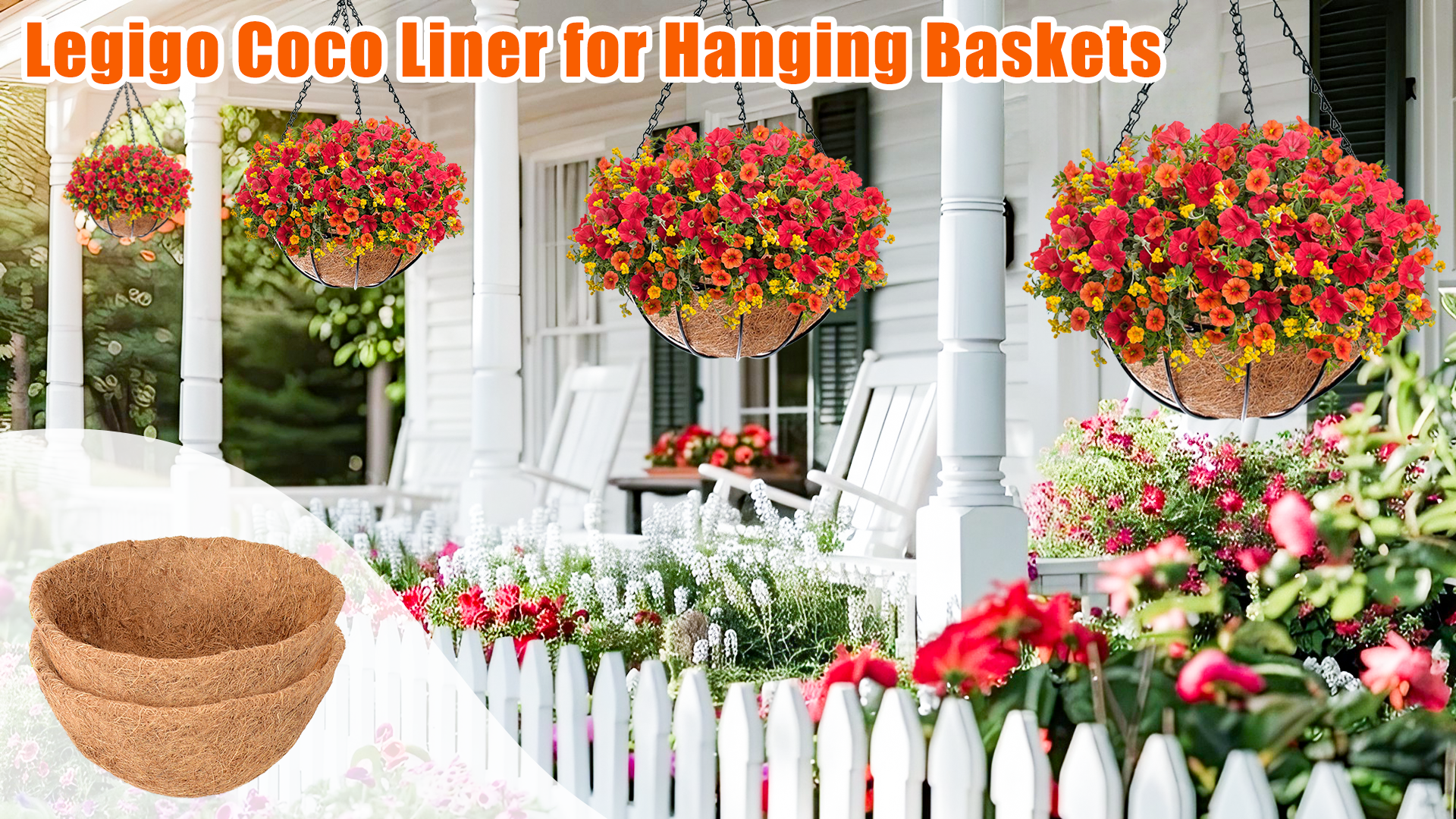 Amazon.com: Legigo 6 Pack 14 Inch Hanging Basket Coco Liners