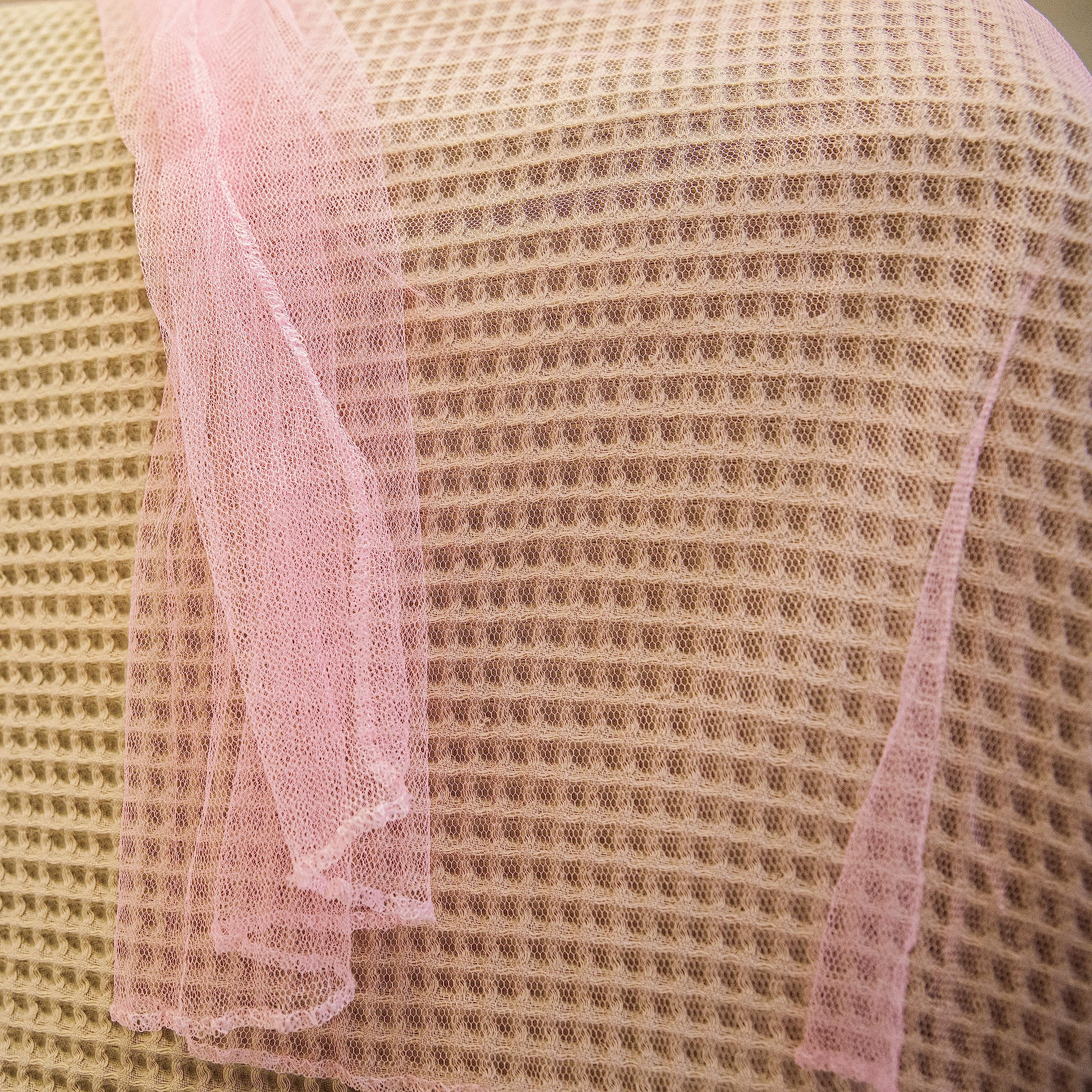 Rosa Baldacchino per letto da ragazze con bagliori pre-incollati nelle stelle scure - Zanzariera con decorazioni per camera Princess - Tenda per camerette per bambini con Luci della Galassia