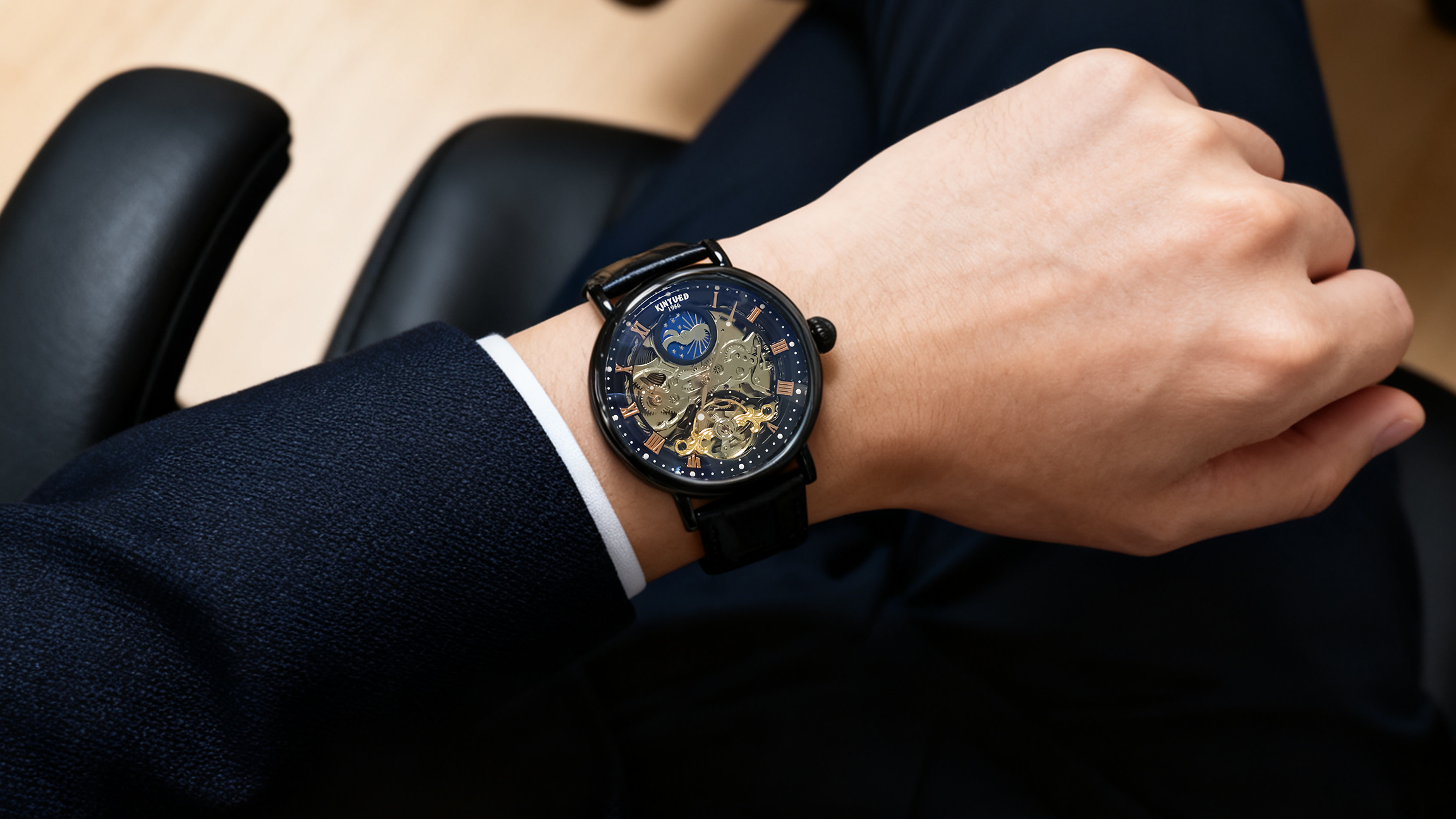 Amazon.com: IK COLOURING Automatic Mechanical Mens Luxury Skeleton