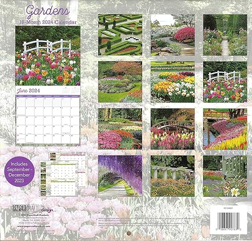 Miniatura 2 de Gardens - Calendario de pared de tamaño completo 2024 para planificar, programar y organizar
