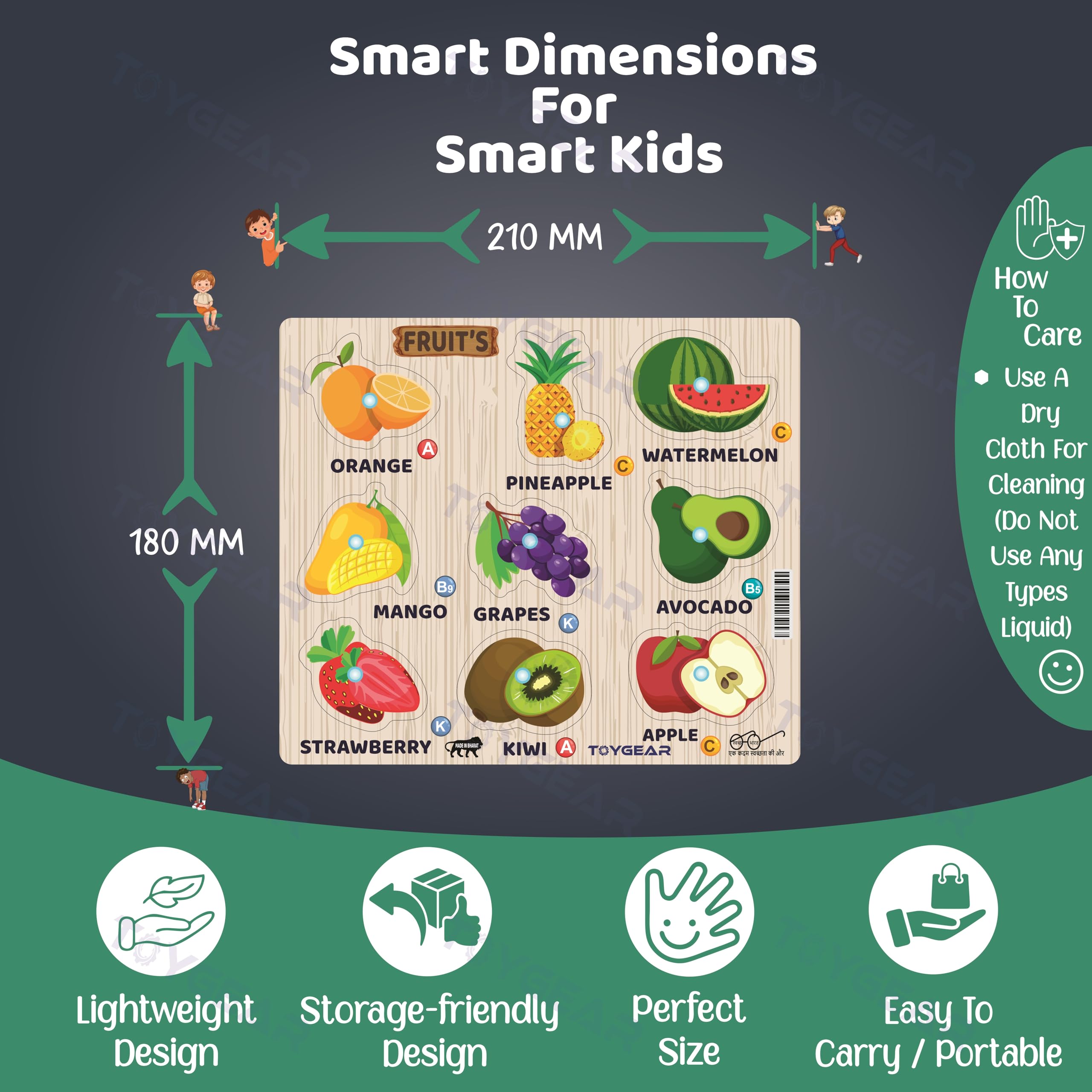 Nizomi Premium Funny Vegetable Wooden Toy Set for 2+ Years Kids - Eco-Friendly, Non-Toxic, Montessori-Inspired Educational Toys for Toddlers, Preschoolers | Perfect for Creative Play Learning Gift 2