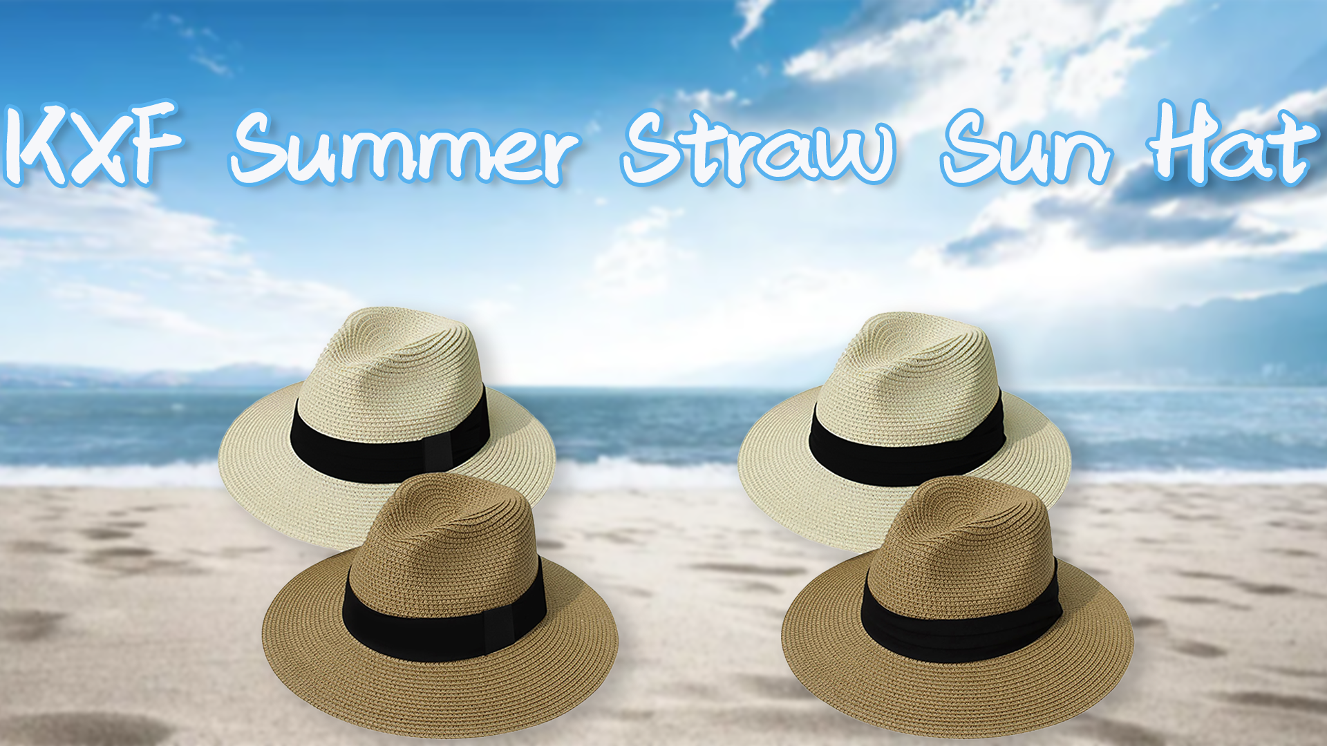 Summer Beach Sun Hats For Men Foldable Floppy Travel Packable Straw Hat Wide Brim Hat