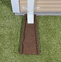 Vista 2 de Bloque de salpicaduras de boquilla baja de goma premium Rubberific, protector de lluvia, extensor de drenaje con textura de piedra (marrón)