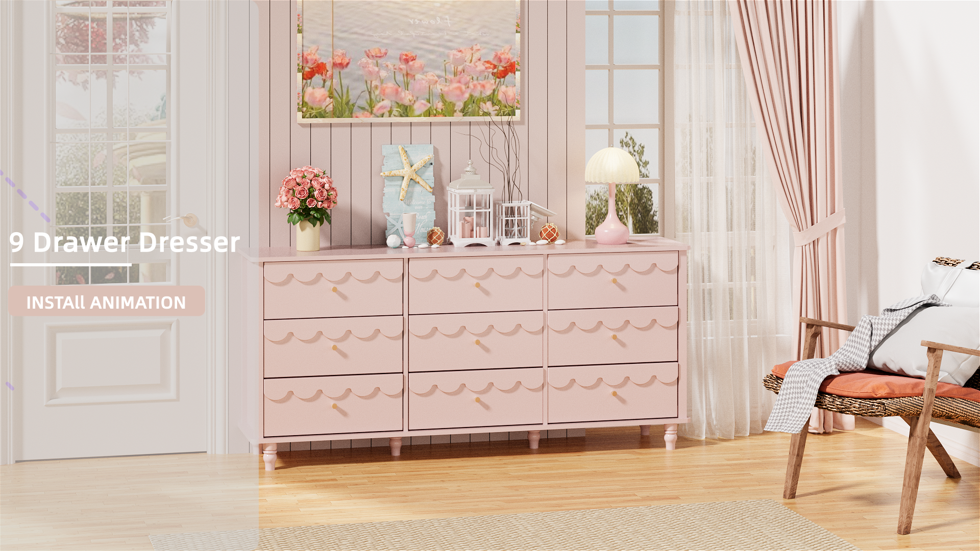 Amazon.com: Anbuy 3 Pcs Bedroom Sets, 9 Drawer Dresser and
