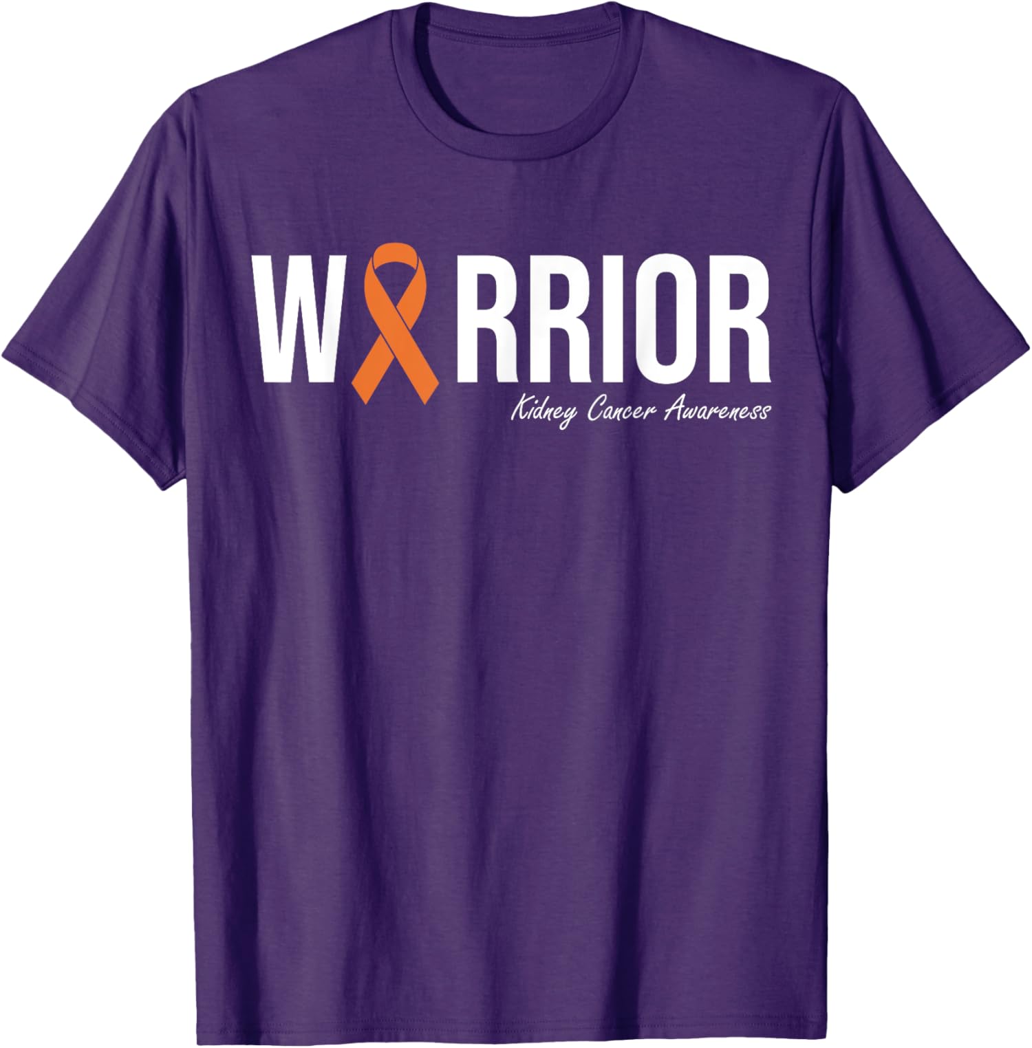 Kidney Cancer Awareness Orange Ribbon Warrior Present Unisex T-Shirt - Picture 7 of 9