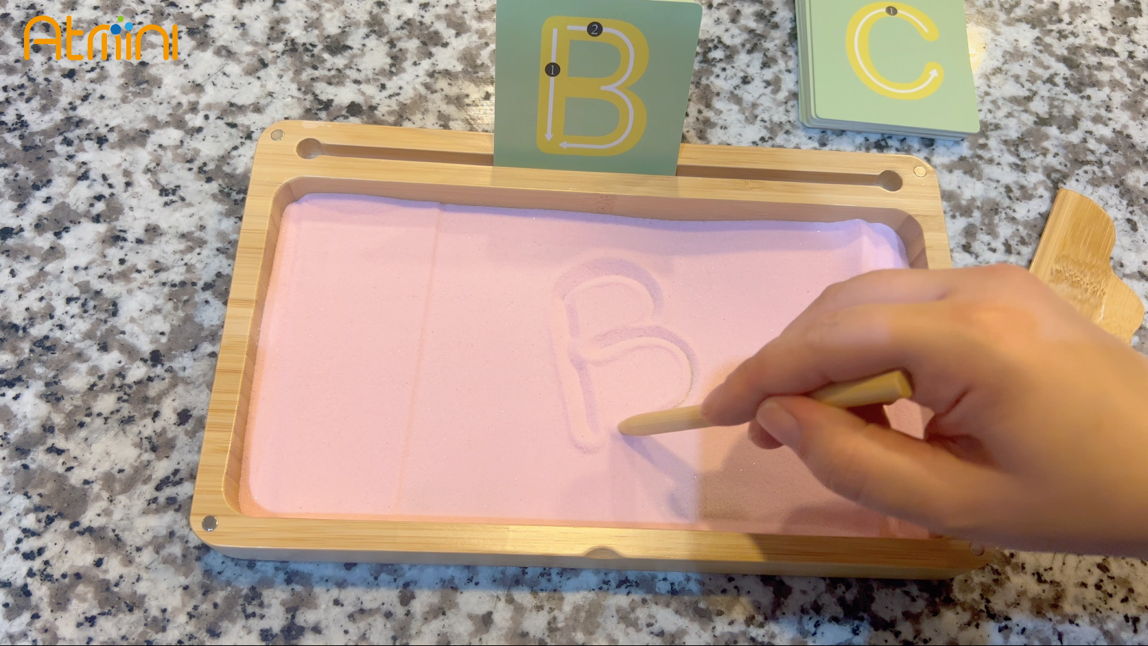Montessori Sandtablett Gelb - Lernspielzeug Für Buchstaben & Zeichnen Mit Sand