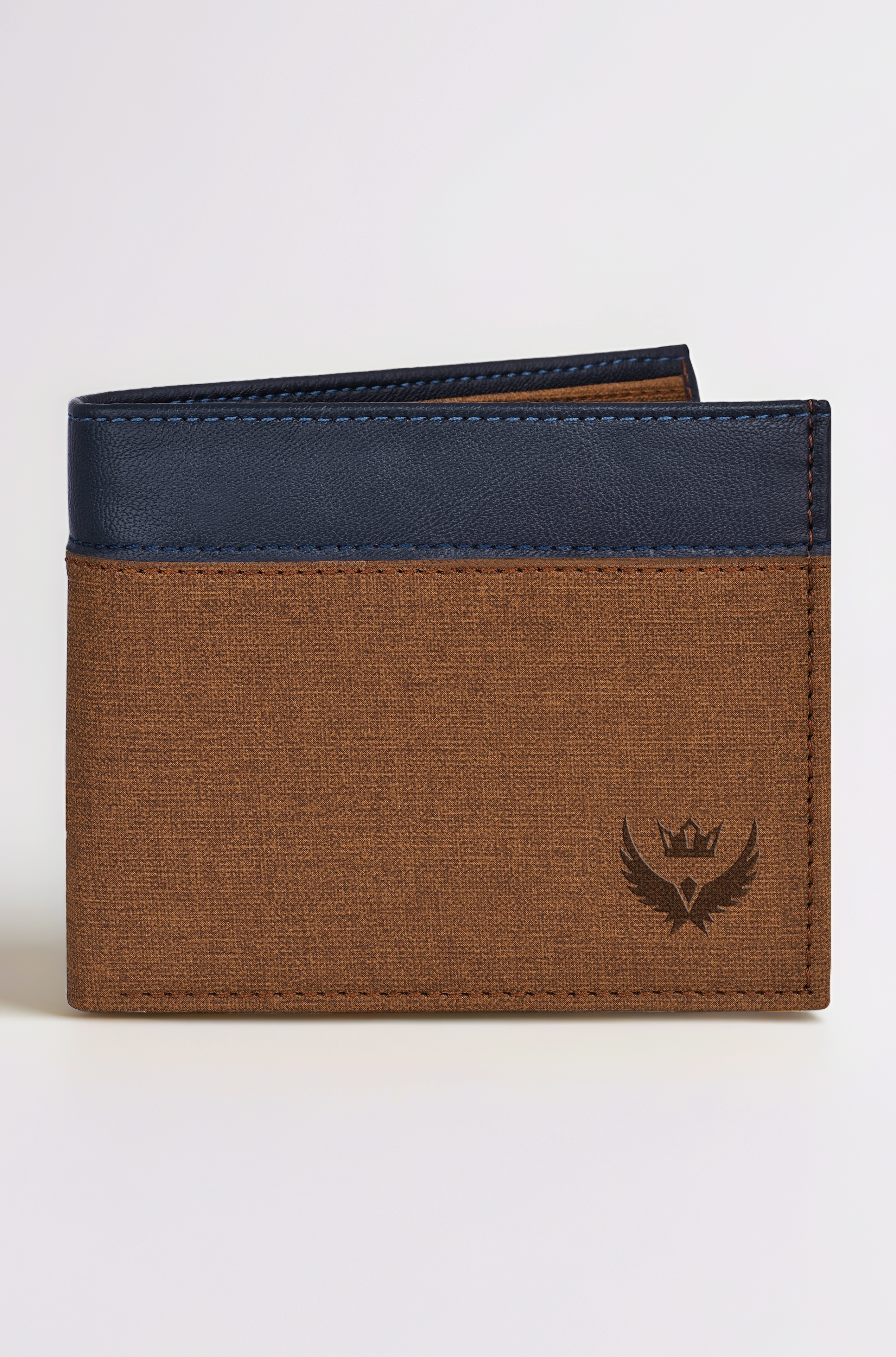 Bi-Fold Casual Brown Wallet for Men (Brown,Blue) | WL-55