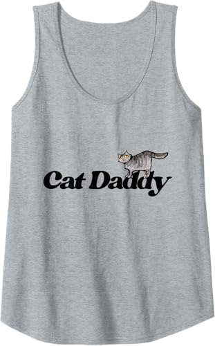Miniatura 4 de Cat Daddy Funny Cat Dad Camiseta sin mangas, Blanco, S