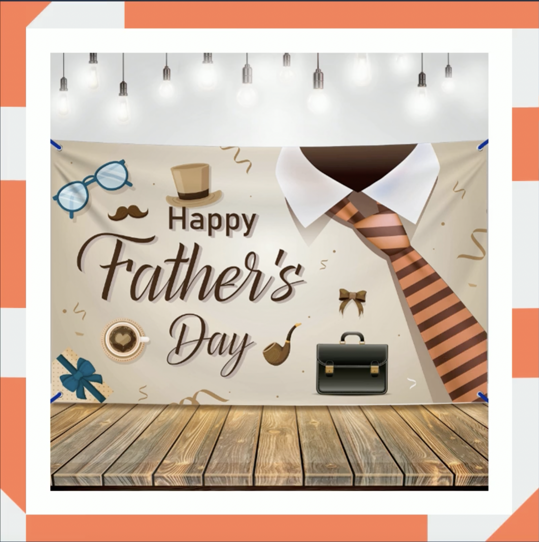 YQUQWN Extra Large Happy Father's Day Banner - 72x44 Inch Father's Day Party Backdrop & Decorations