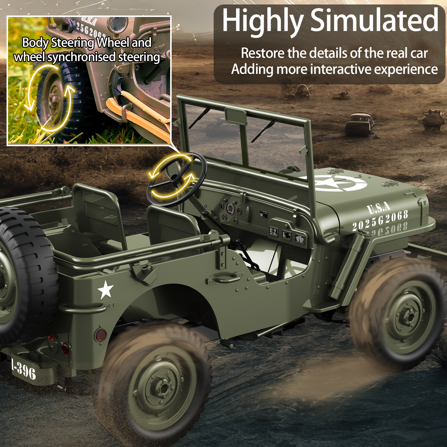 Amazon.com: Yiwsnust RC Jeep 1/10 Scale Willys Hobby RC Car Off