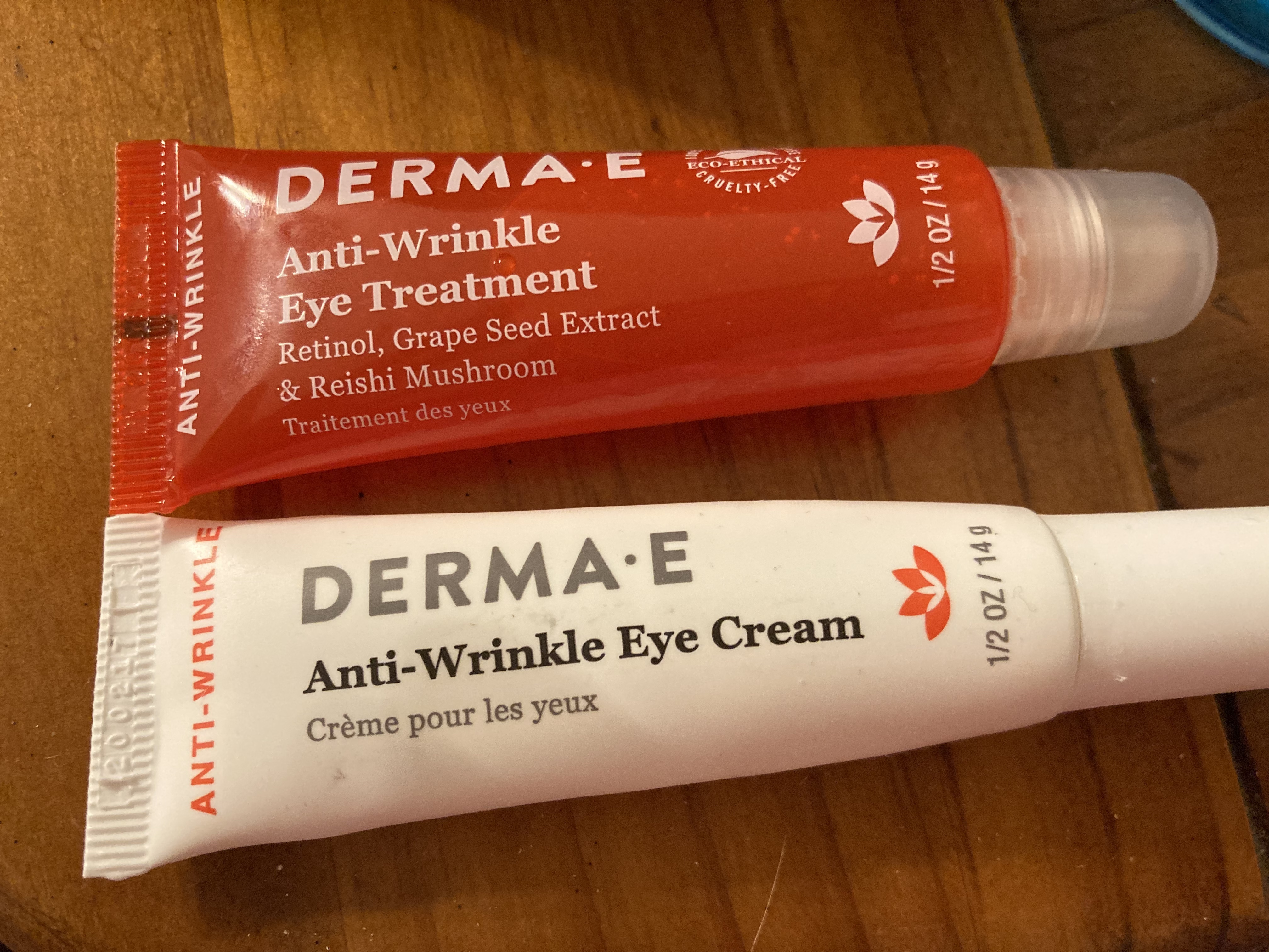 Derma E Anti-Wrinkle Eye Treatment – Anti-Aging Cream with Retinol, Grape Seed Extract and Reishi Mushroom – Hydrating Serum for Under Eye and Eyelids, 1/2 oz
