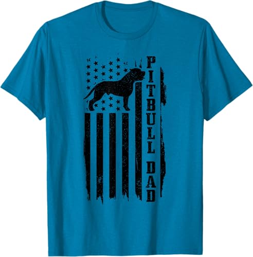 Miniatura 9 de Pitbull Dad - Camiseta para hombre diseño de bandera americana diseño patriótico Pitbull gris S